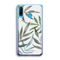 Tropical watercolor leaves: Huawei P30 Lite Transparant Hoesje
