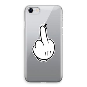 Middle finger white: iPhone 8 Transparant Hoesje