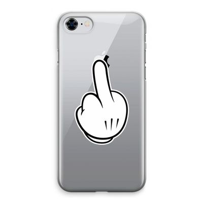 Middle finger white: iPhone 8 Transparant Hoesje
