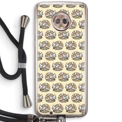 Slapende poes: Motorola Moto G6 Transparant Hoesje met koord