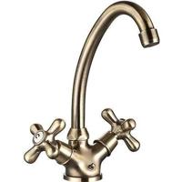 Miscelatore lavabo - EDOUARD ROUSSEAU - Retrosol - Base Ø 52 mm - Bocca alta girevole - Bronzo antico