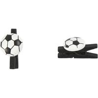 Creativ Company Knijper met voetbal, afm 14x25 mm, dikte 12 mm, zwart, 10 stuk/ 1 doos