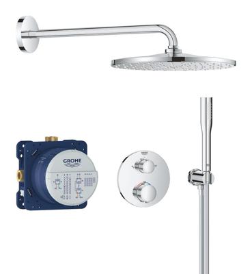 Grohe Precision Thermostat Perfect shower set met Vitalio Rain Mono 310 Chroom