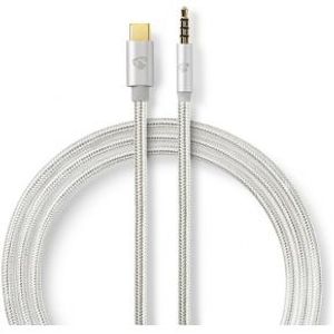 USB-C Koptelefoon Adapterkabel | USB-C Male - 3,5 mm Male | 1,00 m | Aluminium