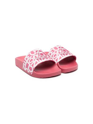 Moncler Enfant claquettes à motif monogrammé - Rose