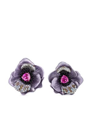 Anabela Chan boucles d'oreilles Bloom en or blanc 18ct - Violet