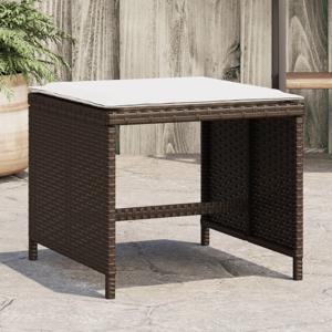 Tuinkrukken 4 st met kussens 41x41x36 cm poly rattan bruin