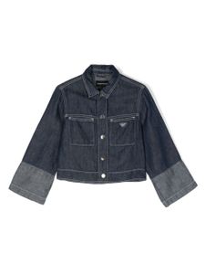 Emporio Armani Kids veste en jean à patch logo - Bleu