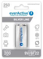 Herlaadbare batterijen everActive Ni-MH 6F22 9V 250 mAh Silver Line