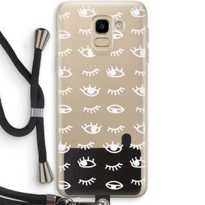 Eye pattern #3: Samsung Galaxy J6 (2018) Transparant Hoesje met koord