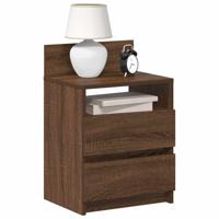 Nachtkastjes 2 st met 2 lades 40x33x60 cm bruin eikenkleur