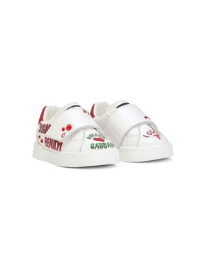 Dolce & Gabbana Kids baskets Portofino à imprimé graphique - Blanc