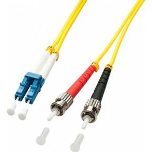 Lindy 2m LC/ST Glasvezel kabel Multi kleuren, Geel