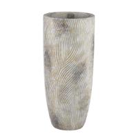 Linc Grey cement pot golven patroon hoog rond XL