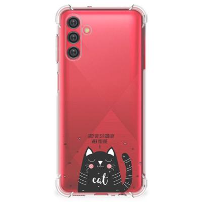 Samsung Galaxy A13 5G | A04s Stevig | Bumper Hoesje | Cat Good Day Samsung Galaxy A13 5G | A04s Stevig | Bumper Hoesje | Cat Good Day