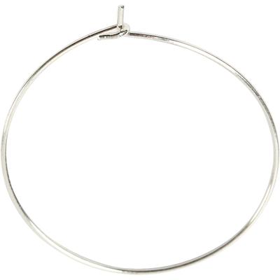 Creativ Company Oorbel, d 30 mm, verzilverd, 6 stuk/ 1 doos