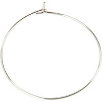Creativ Company Oorbel, d 30 mm, verzilverd, 6 stuk/ 1 doos