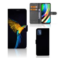Motorola Moto G9 Plus | Telefoonhoesje | Met pasjeshouder | Papegaai