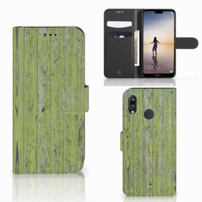 Huawei P20 Lite | Book Style Case | Green Wood