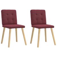 Eetkamerstoelen 2 st stof wijnrood