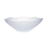 Grote fruitschaal Infinity - van bewerkt glas - rond - 31 cm - schaal - fruitschalen