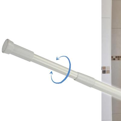 HI Douchegordijn stang - uitschuifbaar van 74 naar 120 cm - aluminium - Montage kliksysteem