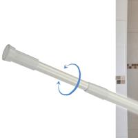 HI Douchegordijn stang - uitschuifbaar van 74 naar 120 cm - aluminium - Montage kliksysteem HI Douchegordijn stang - uitschuifbaar van 74 naar 120 cm - aluminium - Montage kliksysteem