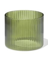 HEMA Glas Voor Geurkaars ⌀10x8.5cm Ribbel Donkergroen (donkergroen)