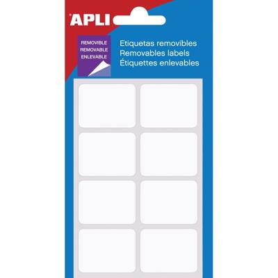 Apli afneembare witte etiketten ft 25 x 40 mm (b x h), 56 stuks, 8 per blad (1895), etui van 7 blad