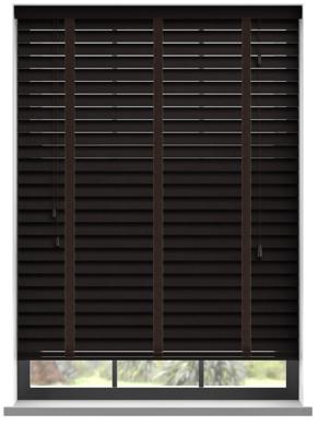 Houten jaloezie van Abachi met ladderband - Wenge