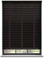 Houten jaloezie van Abachi met ladderband - Wenge Houten jaloezie van Abachi met ladderband - Wenge