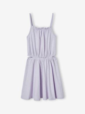 Jurk met gedetailleerde schouderbandjes voor meisjes lavendel