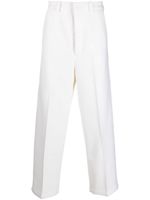 AMI Paris pantalon en laine mélangée à coupe ample - Blanc