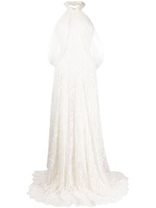 Saiid Kobeisy robe en tulle à dos-nu - Blanc