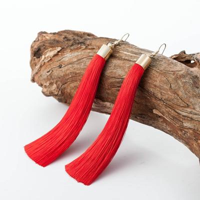 3 delige vrouwen Boho Fashion lange kwast Earrings(Red)