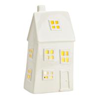 Lichthuis van aardewerk, wit (B/H/D) 12x23x9cm