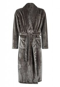 badjas unisex antraciet met sjaalkraag - fleece
