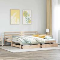 Slaapbank met onderschuifbed en lades zonder matras 80x200 cm