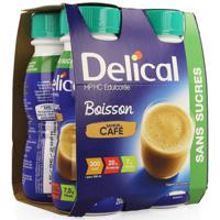 Delical Melkdrank Hp-hc Z/suiker Koffie 4x200ml - thumbnail
