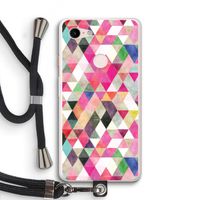 Gekleurde driehoekjes: Pixel 3 XL Transparant Hoesje met koord