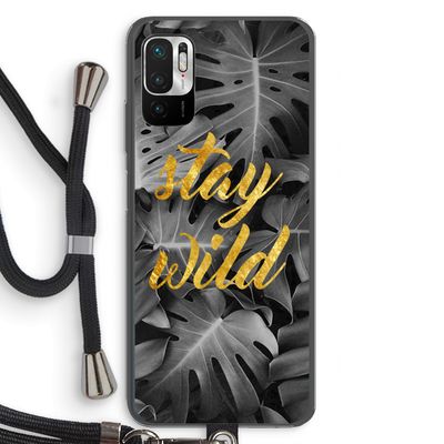 Stay wild: Xiaomi Redmi Note 10 5G Transparant Hoesje met koord