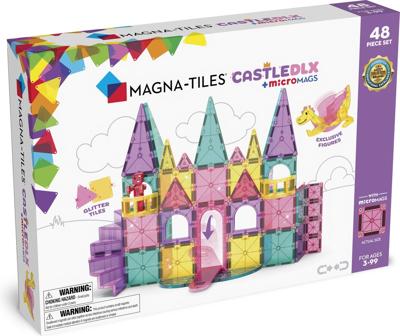 Magna-Tiles Kasteel XL roze met draak 48 stuks - Geschikt vanaf 3 jaar - Multi
