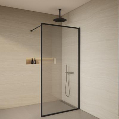 Inloopdouche BWS Redo 90x200 cm 8 mm Glas Mat Zwart