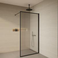 BWS Douchewand Redo 8mm | Glas | Mat Zwart | Inloopdouche (Alle maten)