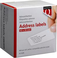 Label etiket quantore dk-11209 29mmx62mm adres wt | 20 stuks