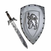 Ridders verkleed wapens set - schild met zwaard van 68 cm - Verkleedattributen - thumbnail