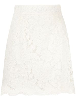 Dolce & Gabbana minijupe en dentelle fleurie - Blanc