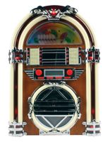 Retro mini jukebox met Bluetooth, FM-radio en CD-speler - thumbnail