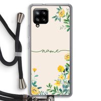 Gele bloemen: Samsung Galaxy A42 5G Transparant Hoesje met koord