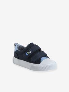 Canvast babysneakers met klittenband marineblauw